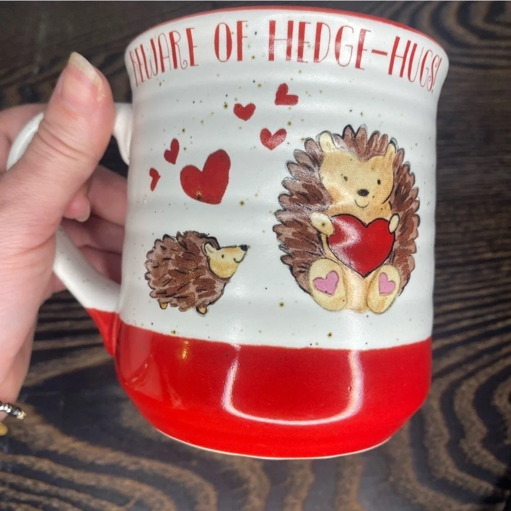 Beware of Hedge Hugs Coffee Mug Novelty Hedgehog Lover Gift Idea Tea Cup‎ Cute